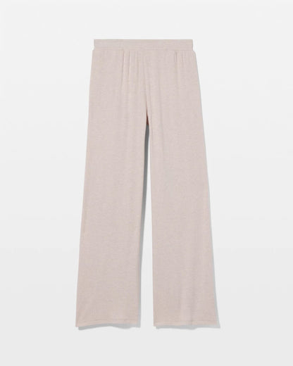 Lightweight Rib Knit Wide Leg Pajama Pants - HEATHER BARELY THERE | Soma Women