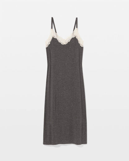 Lace Trim Chemise - CHARCOAL HEATHER W/ SHINE | Soma Women