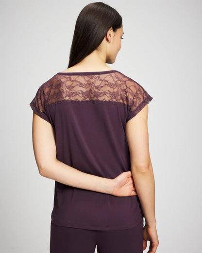 Short Sleeve Lace Pajama Tee - PLUM PERFECT | Soma Women