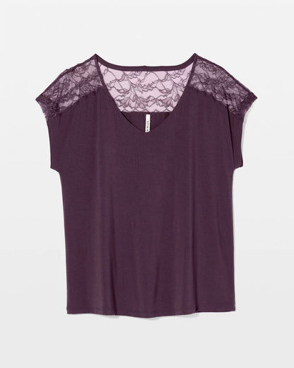 Short Sleeve Lace Pajama Tee - PLUM PERFECT | Soma Women