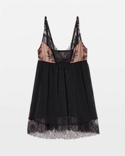 Mesh and Lace Chemise - BLACK | Soma Women