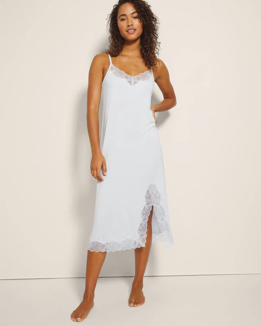 Lace-Trim Midi Gown - BLUE MIST | Soma Women