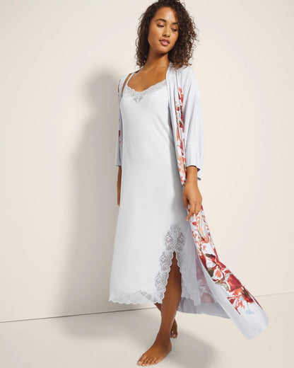 Lace-Trim Midi Gown - BLUE MIST | Soma Women