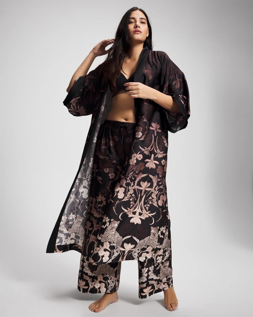 Long Robe - SAVANNA DAMASK BDR | Soma Women