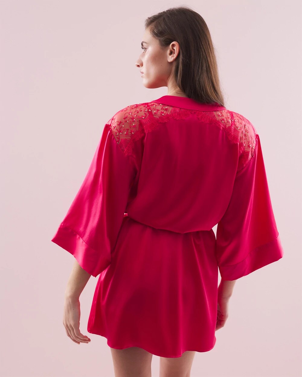 Silk Short Robe - PERFECT PINK | Soma Women