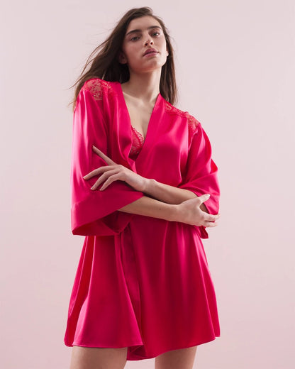 Silk Short Robe - PERFECT PINK | Soma Women