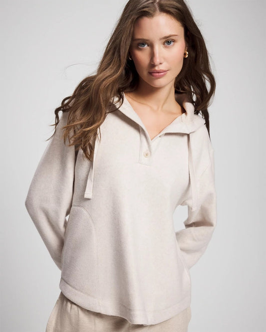Cloud Fleece Oversized Hooded Sweater - HEATHER SHELL | Soma Women