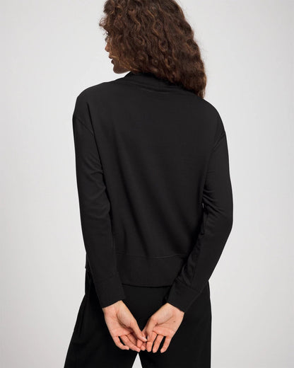 Ultrasoft Fleece Relaxed Funnel Neck Sweatshirt - BLACK | Soma Women