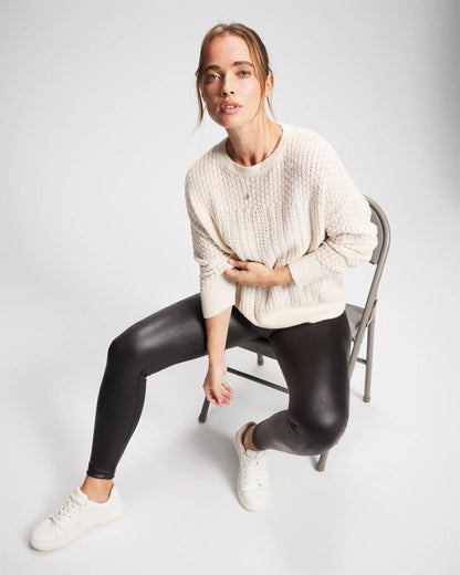 Mix Stitch Crew Neck Sweater - PARCHMENT | Soma Women
