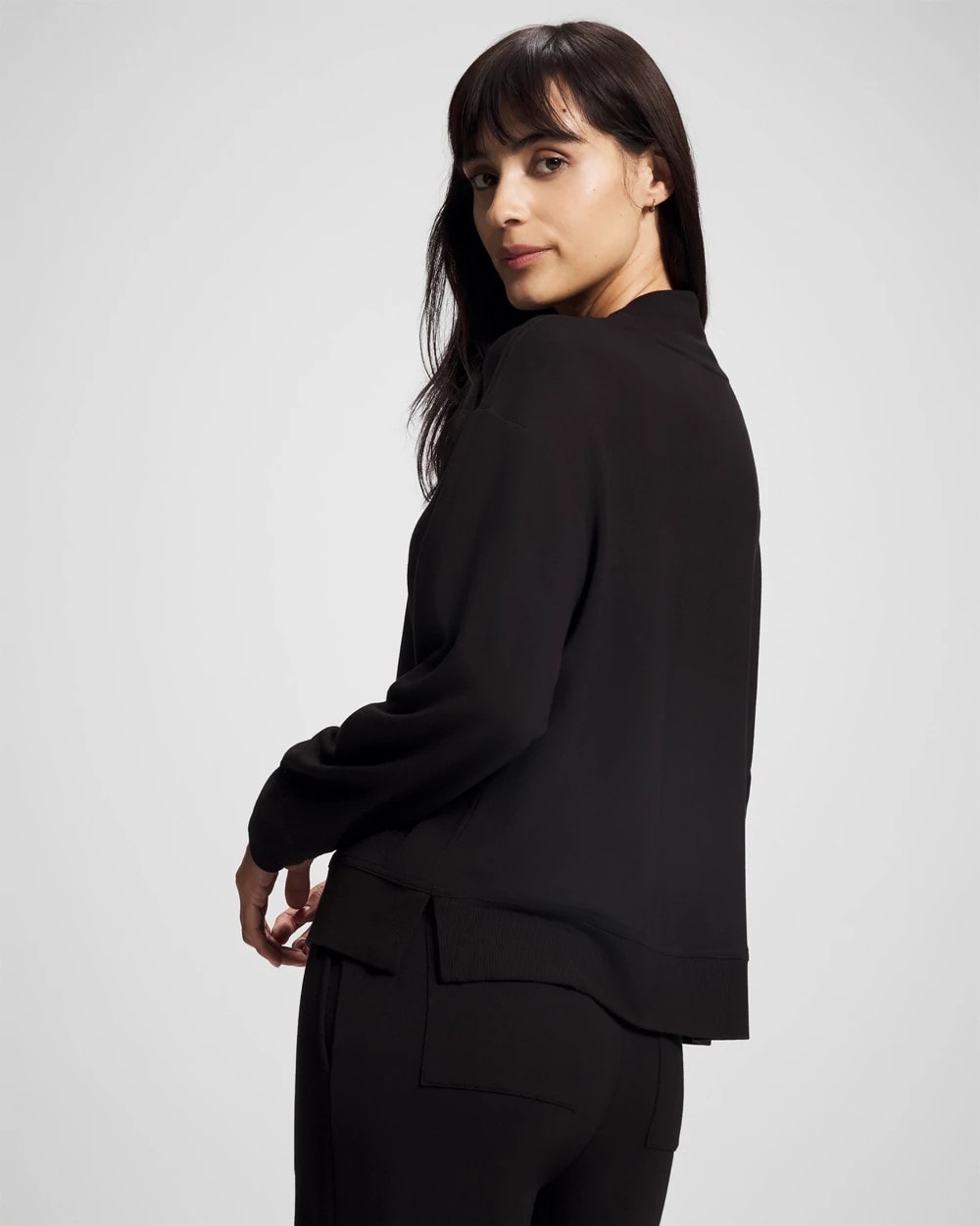 Ultrasoft Fleece Quarter Zip Sweatshirt - BLACK | Soma Women