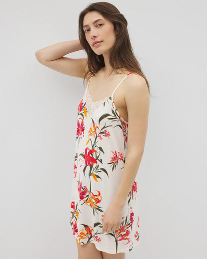 Lace Trim Chemise - LE TIGRE FLORA CHAMPAGNE | Soma Women