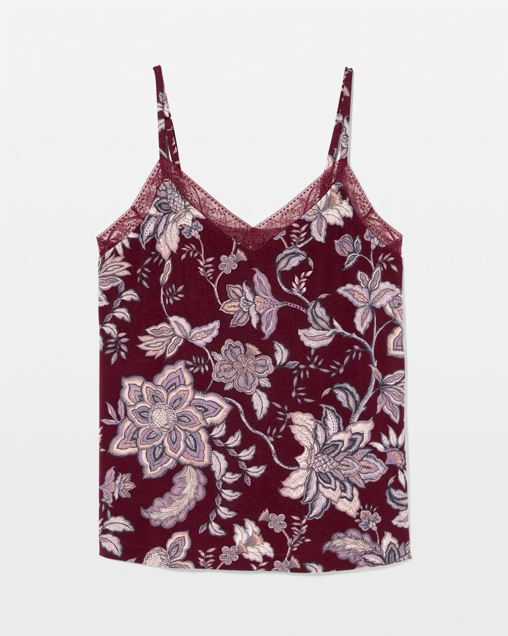 Lace Trim Pajama Cami - PAISLEY SPLENDOR PLUM | Soma Women