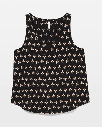 Printed V-Neck Pajama Tank - PEACEFUL PETALS BLACK | Soma Women