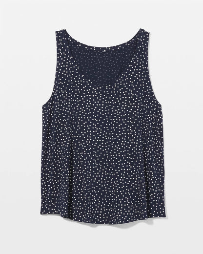 Printed V-Neck Pajama Tank - DOT OBSESSED NAVY | Soma Women