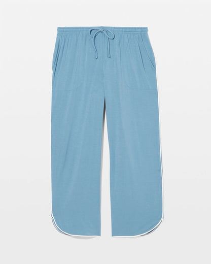 Solid Piped Crop Pajama Pant - BLUE HEAVEN | Soma Women