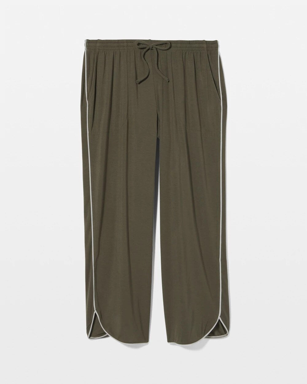 Solid Piped Crop Pajama Pant - GRAPE LEAF | Soma Women