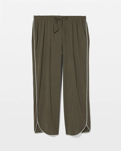 Solid Piped Crop Pajama Pant - GRAPE LEAF | Soma Women