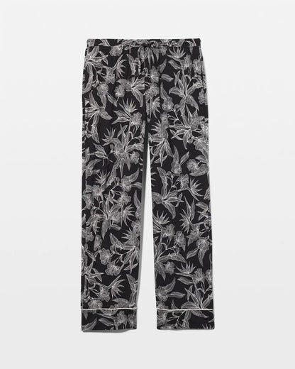 Printed Pajama Pants - PLUMERIA BLOOMS BLK CH | Soma Women