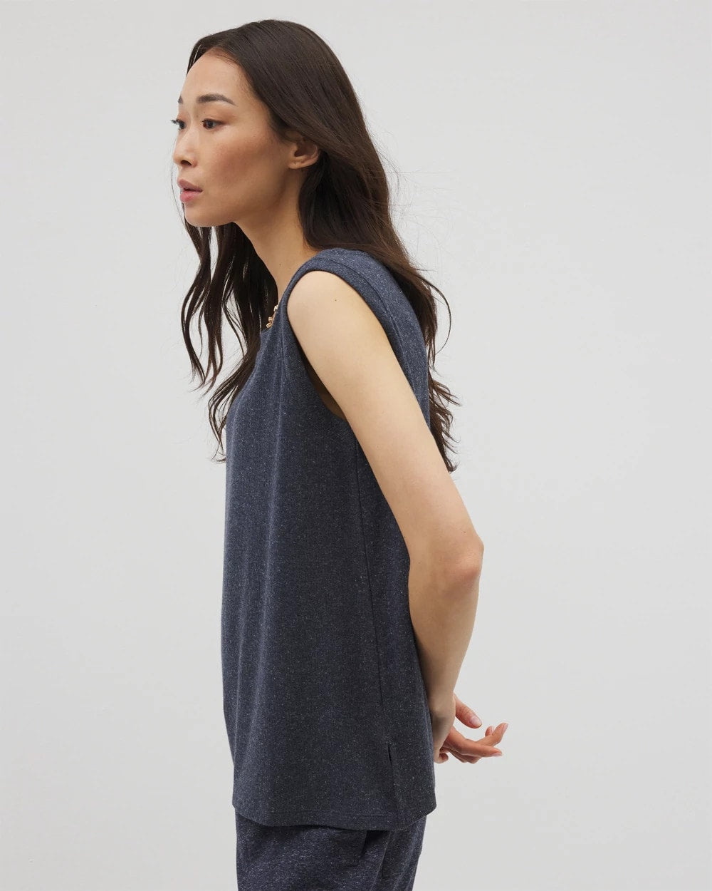 Rib Knit Sleeveless Top - HEATHER ECLIPSE | Soma Women