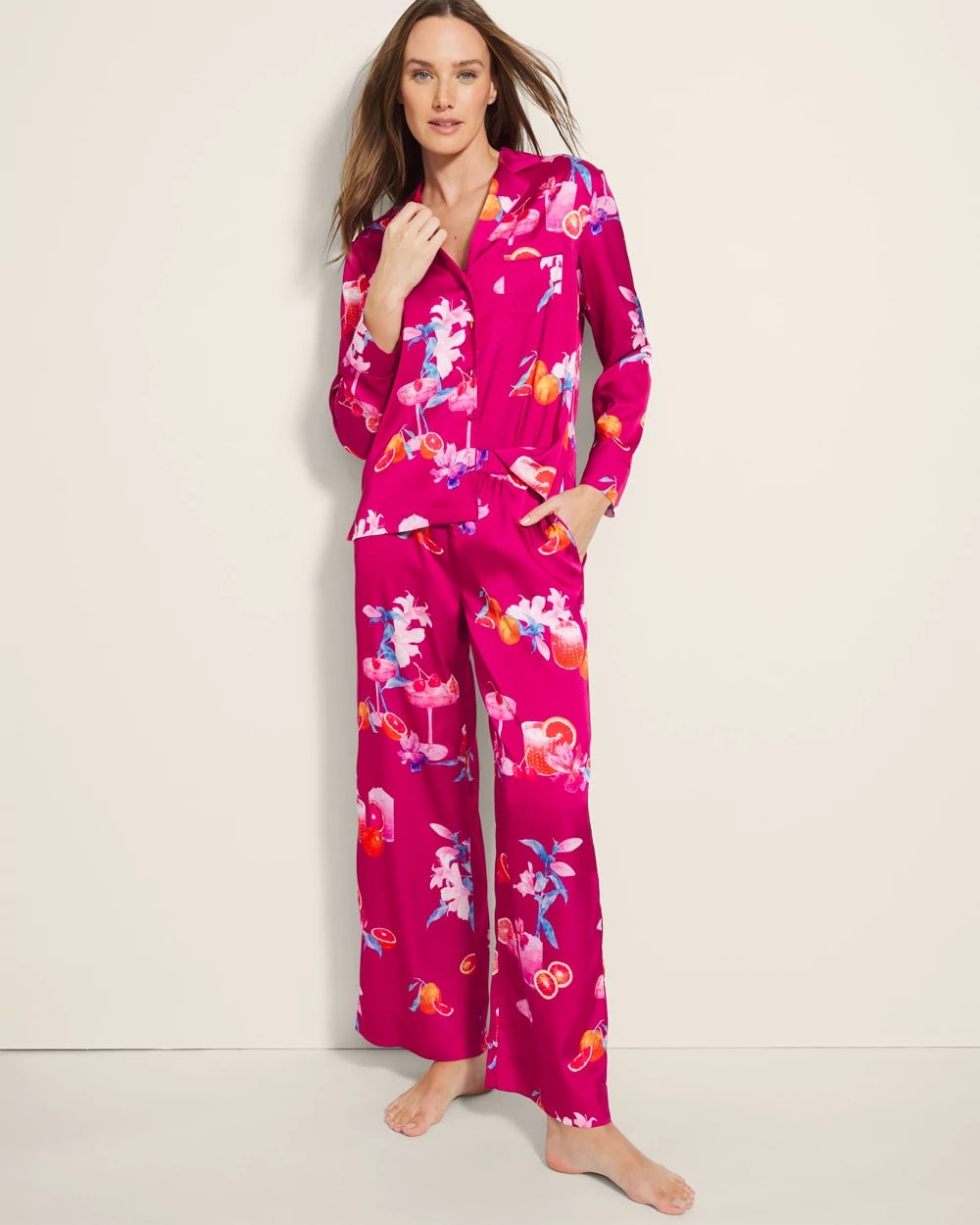 Piped Pajama Pant - ORANGE YOU GLAD PINK COSM | Soma Women