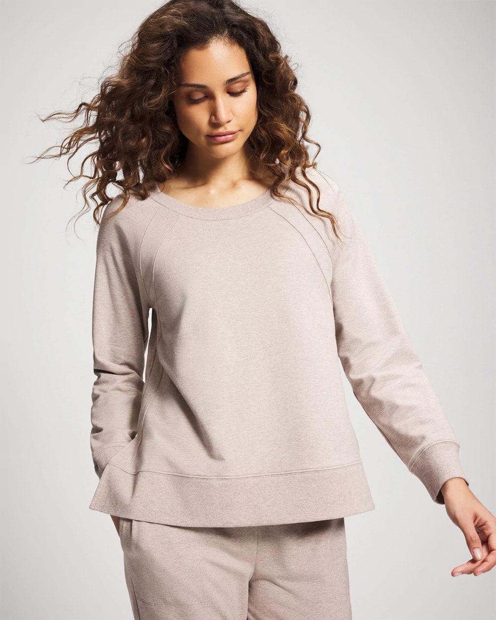 Essential Terry Crewneck Sweatshirt - HEATHER MINK | Soma Women
