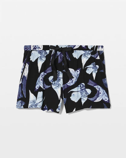 Satin Trim Pajama Short - WHIMSICAL WINGS BLK MID | Soma Women