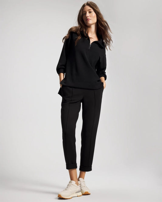 Modern Modal Quarter Zip Sweatshirt - BLACK | Soma Women
