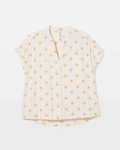 Mandarin Collar Short Sleeve Pajama Top - KASHMIR ICON CHAMP | Soma Women
