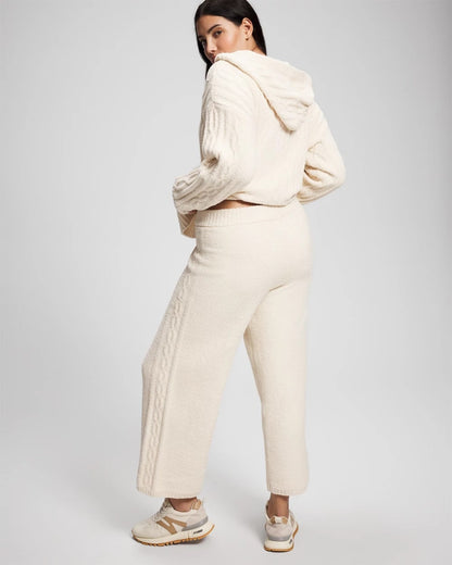 Cable Knit Plush Ankle Pant - PARCHMENT | Soma Women