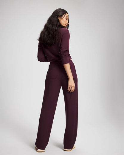 Ultrasoft Fleece Straight Leg Pant - MERLOT | Soma Women