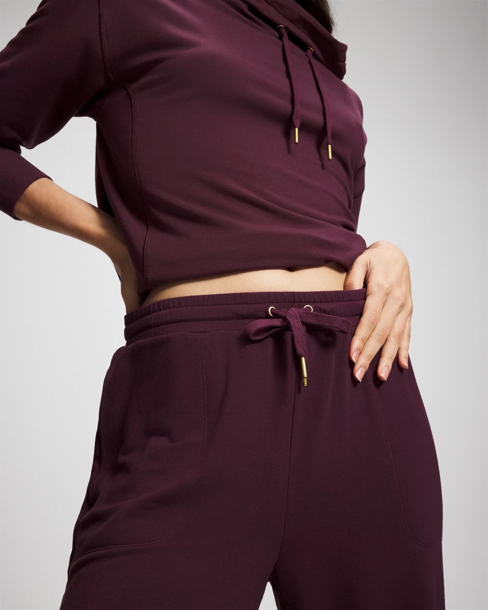 Ultrasoft Fleece Straight Leg Pant - MERLOT | Soma Women