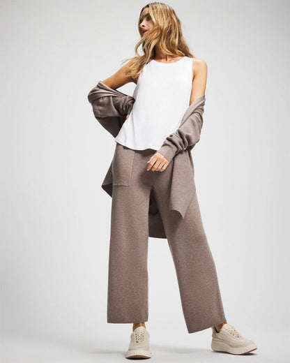 Premier Knit Sweater Wide Leg Pant - HEATHER FAWN | Soma Women