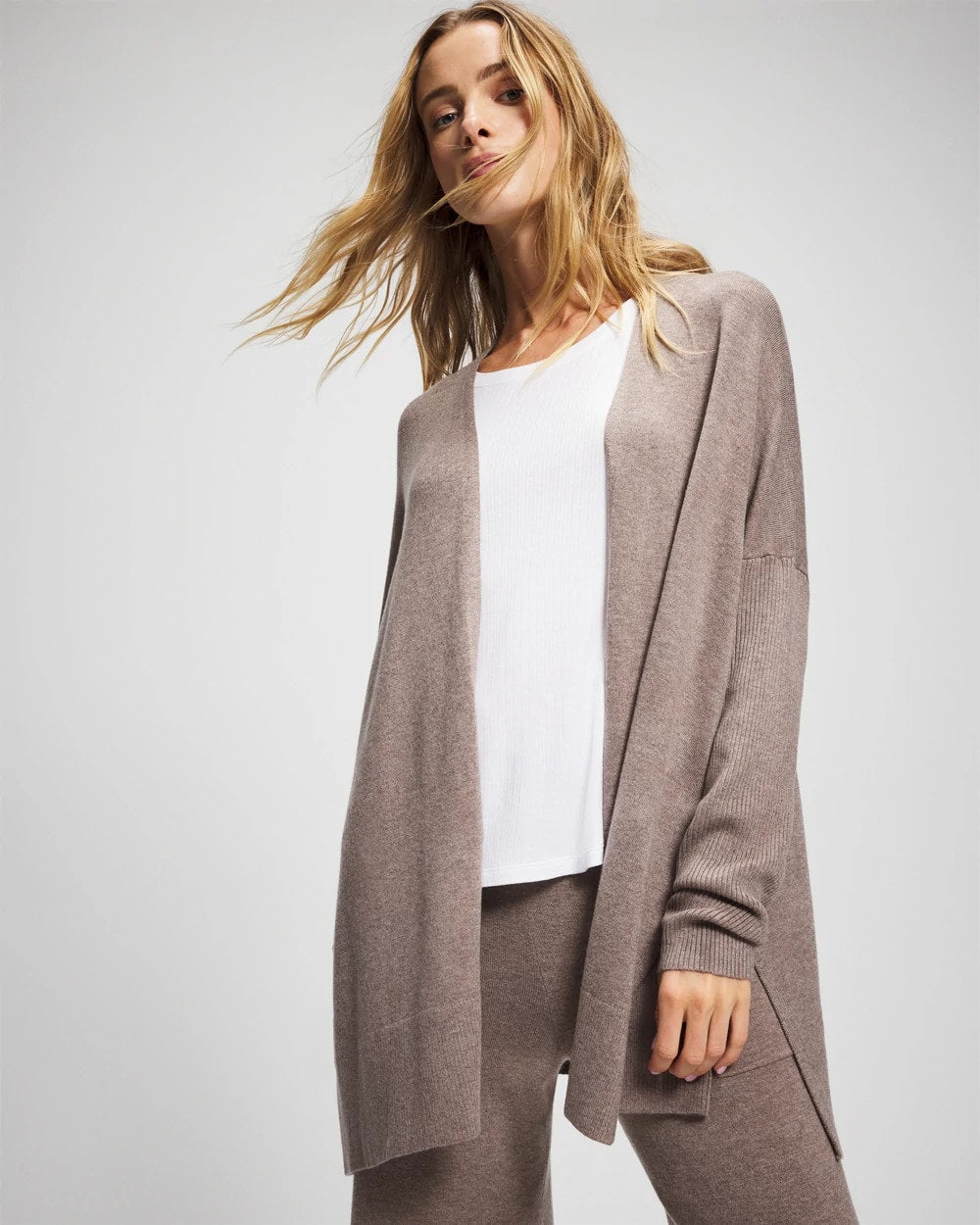 Premier Knit Sweater Wrap - HEATHER FAWN | Soma Women