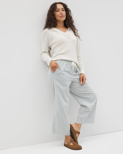Cotton Open Stitch Hoodie - SALT MIST | Soma Women