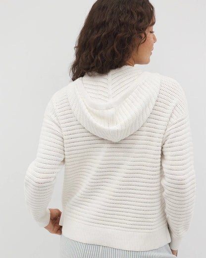 Cotton Open Stitch Hoodie - SALT MIST | Soma Women