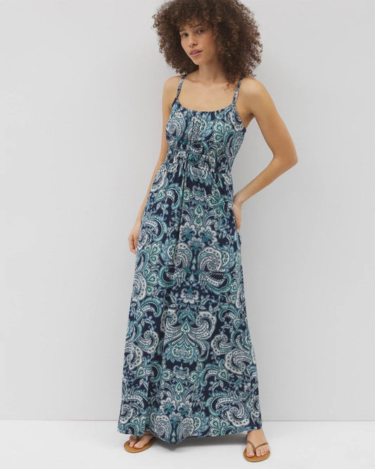 Paradiso Maxi Bra Dress - SHOW OFF PAISLEY NAVY | Soma Women