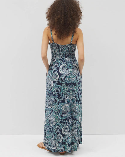 Paradiso Maxi Bra Dress - SHOW OFF PAISLEY NAVY | Soma Women