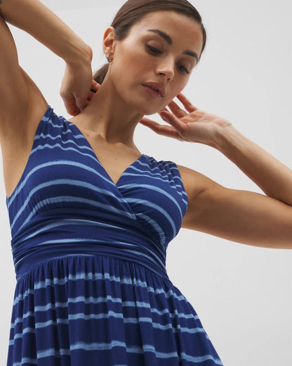 Goddess Midi Bra Dress - OASIS STRIPE G NAVY PEONY | Soma Women