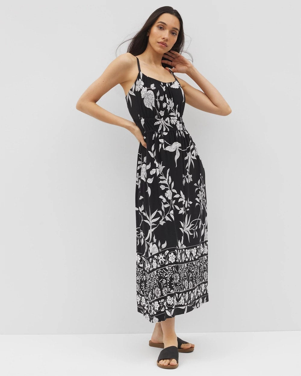 Paradiso Midi Bra Dress - PEACEFUL FLORA BLK | Soma Women