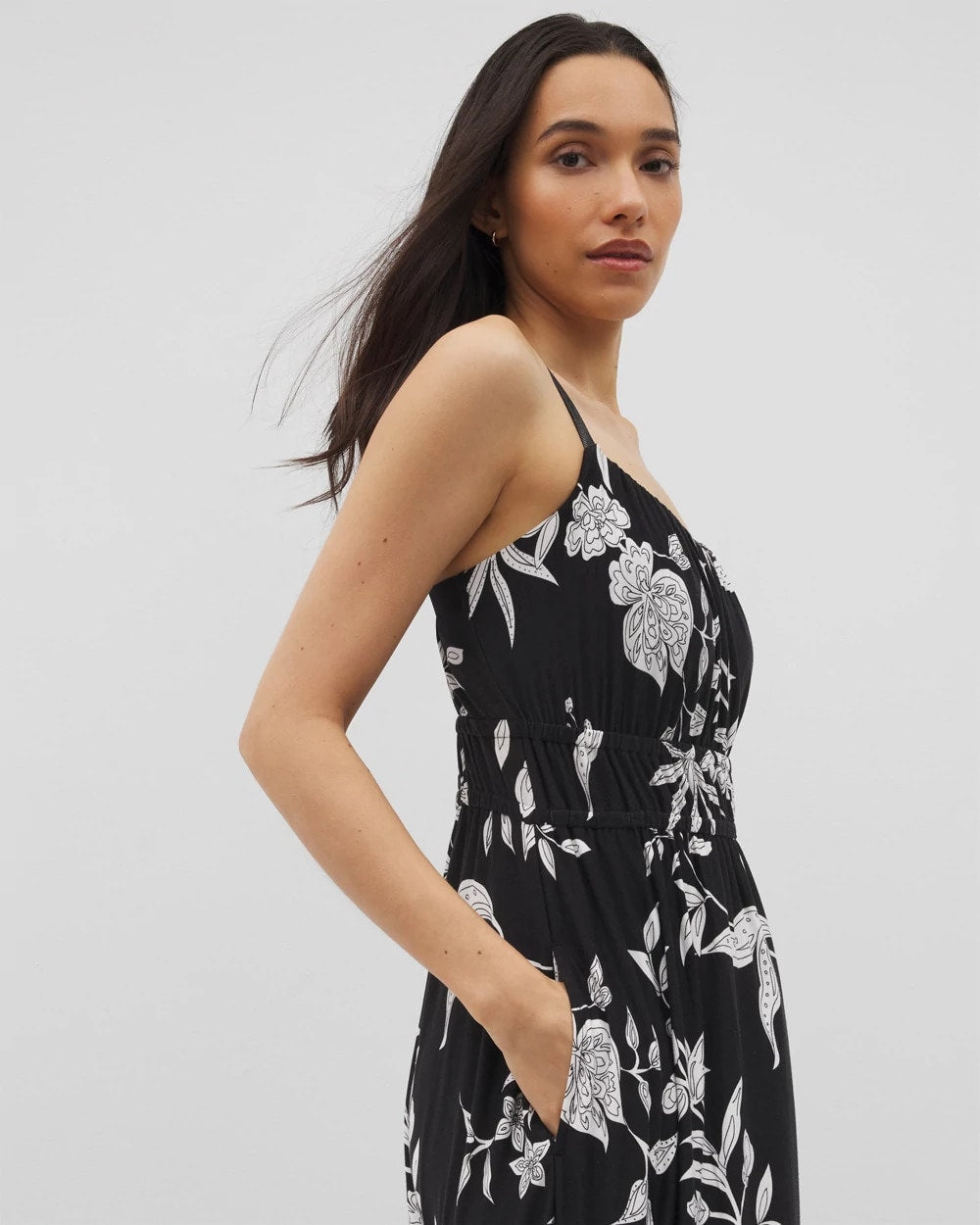 Paradiso Midi Bra Dress - PEACEFUL FLORA BLK | Soma Women