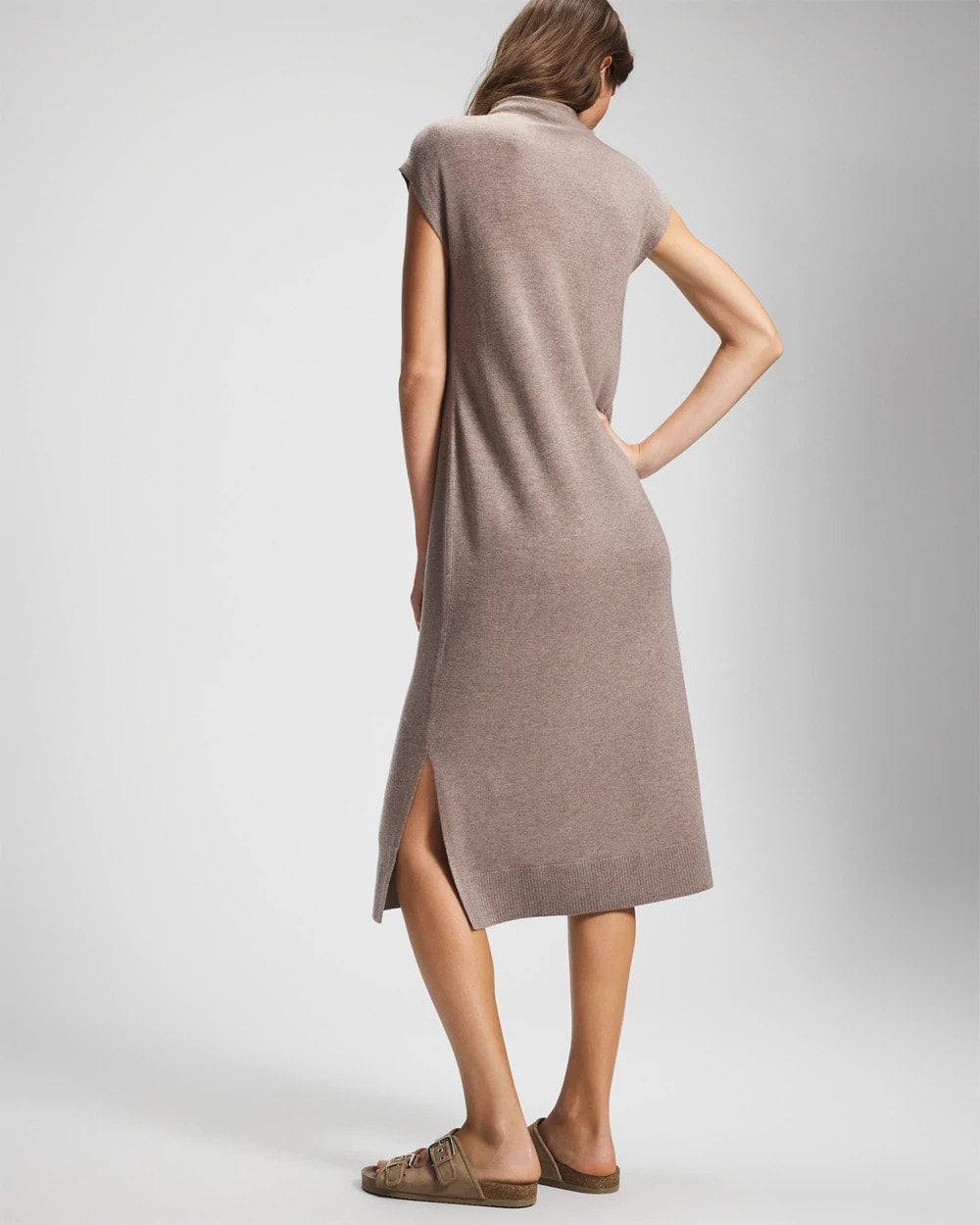 Premier Knit Sweater Funnel Neck Midi Dress - HEATHER FAWN | Soma Women