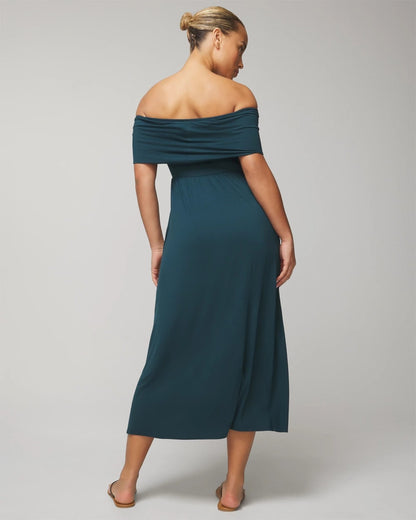 Off-The-Shoulder Midi Bra Dress - DARK HARBOUR | Soma Women