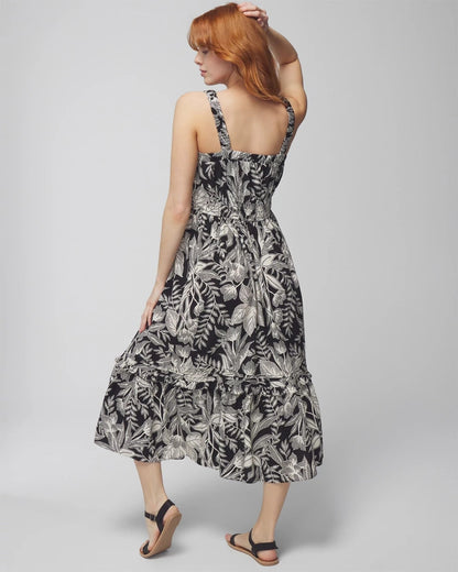 Midi Bra Dress - PATTERNED PALMS BLACK | Soma Women