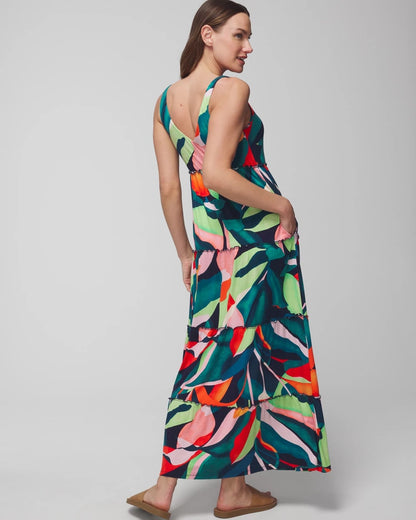 Tiered Maxi Bra Dress - VACAY VIBES NIGHTFALL NVY | Soma Women
