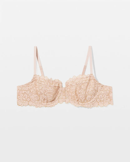 Unlined Lace Balconette Bra - CAMEO ROSE W/ GOLD LUREX | Soma Women