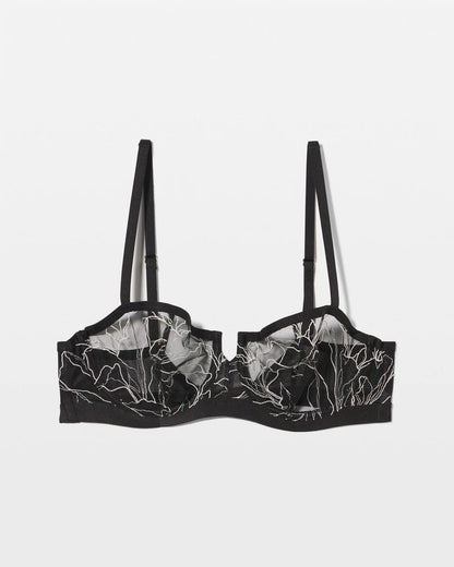 Embroidered Unlined Balconette - BLACK | Soma Women