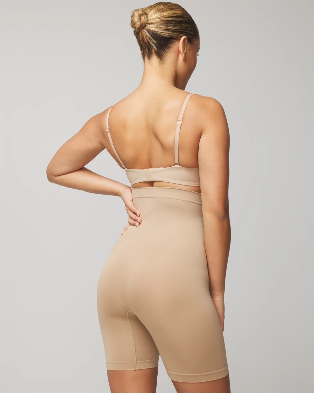 Mid-Level Shaping Seamless High-Waist Thigh Shaper - ALMOND | Soma Women