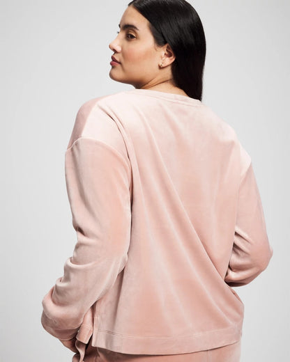Velour Crewneck Sweatshirt - ADOBE ROSE | Soma Women