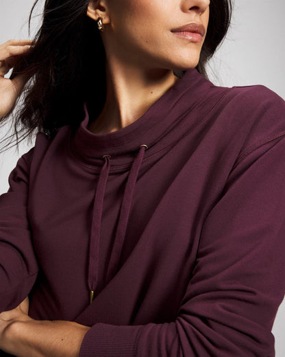 Ultrasoft Fleece Relaxed Funnel Neck Sweatshirt - MERLOT | Soma Women