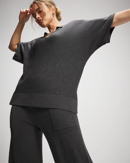 Premier Knit Sweater Collared Top - HEATHER QUARTZ | Soma Women